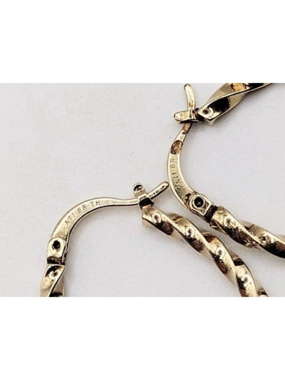 Gold Over Sterling Silver Twisted Hoop Earrings - Picture 3 of 4